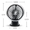 Autós mini ventilátor USB csatlakozással 3 fokozatú - Ezüst