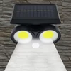 Napelemes és mozgásérzékelős kerti COB LED lámpa 64 leddel - fekete (LF-1906B)