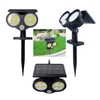 Napelemes és mozgásérzékelős kerti COB LED lámpa 64 leddel - fekete (LF-1906B)