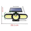 Kültéri indukciós napelemes COB LED fali lámpa PIR szenzorral - 140 LED - fekete (SH-1206BF)