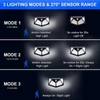 SH-102 Napelemes kültéri fali SMD LED lámpa mozgásérzékelővel - fekete