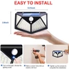 SH-102 Napelemes kültéri fali SMD LED lámpa mozgásérzékelővel - fekete