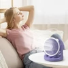 Hordozható asztali akkumulátoros ventilátor LED világítással 360° forgatható fejjel - Választható színben (00173)