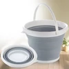 Összecsukható szilikon vödör fogantyúval 10l, Narancs-Fehér - 30x24 cm (22-9607)