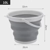 Összecsukható szilikon vödör fogantyúval 10l, Narancs-Fehér - 30x24 cm (22-9607)