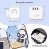 7 az 1-ben kábel nélküli hálózati aljzat, 3 utas többfunkciós aljzat 3 USB-A és 1 Type-C csatlakozással 5V/3,4A - fehér (KE-24-357)