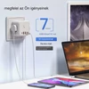 7 az 1-ben kábel nélküli hálózati aljzat, 3 utas többfunkciós aljzat 3 USB-A és 1 Type-C csatlakozással 5V/3,4A - fehér (KE-24-357)
