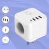 7 az 1-ben kábel nélküli hálózati aljzat, 3 utas többfunkciós aljzat 3 USB-A és 1 Type-C csatlakozással 5V/3,4A - fehér (KE-24-357)