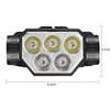 SQ-815 LED fejlámpa fehér és kék fényű izzókkal USB kábellel - fekete