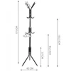 Kabát tartó állvány 170 cm 8 akasztóval - fekete (MS-953)