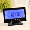 DS-8082 digitális óra LCD kijelzővel és hangvezérléssel, hőmérő funkcióval - fekete