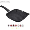 Royalty Line grill serpenyő 24 cm márvány bevonattal üveg fedővel - fekete (RL-AG24ML)