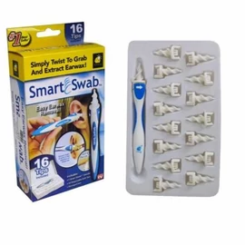 SmartSwab spirálos fültisztító 16 cserélhető fejjel - kék (MS-150)