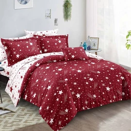 7 részes ágynemű csillag mintával - Bordó