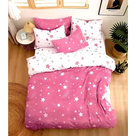 7 részes ágynemű csillag mintával - Rózsaszín