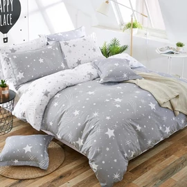 7 részes ágynemű csillag mintával - Világosszürke