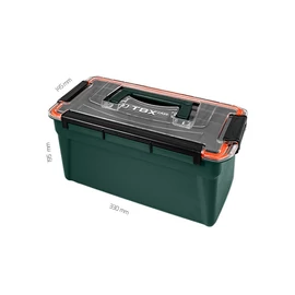 Delphin TBX Case Clip horgászdoboz átlátszó fedéllel - sötétzöld (101000687)