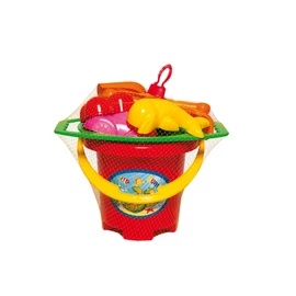 7 részes nagy homokozó szett, mesés vödörrel (340)