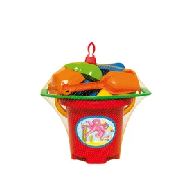 9 részes nagy homokozó szett, mesés vödörrel (341)