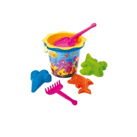 7 részes homokozó szett színes vödörrel (344)
