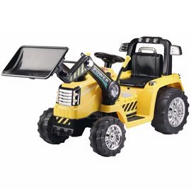 Elektromos gyermek traktor merőkanállal - Sárga színben