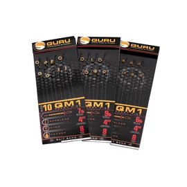GURU QM1 előkötött horog pelletkarikával 10cm (0.19mm) - fekete (GRR116)
