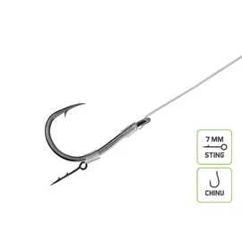 Delphin Fluoro Sting Feeder Rig előkötött feeder szerelék 10db 8cm/0,30mm/Chinu #4 (101005841)