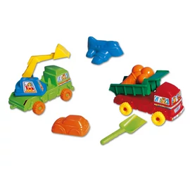 Multi truck homokozó készlet teherautókkal és formákkal - színes (441)