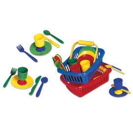 Mini piknik szett étkezőkészlet gyerekeknek 23x16x8 cm - színes (712)