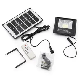 Solar Light 50W napelemes alkony kapcsolós LED lámpa távírányítóval - fekete