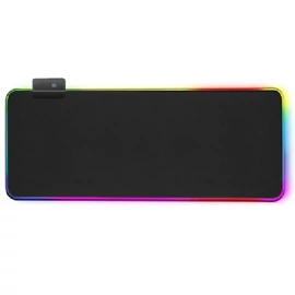 Egérpad RGB LED világítással, USB-vel - fekete (MS-249)