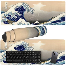 Nagy egérpad irodai asztalhoz 80x30 cm - hullám mintával (06318)