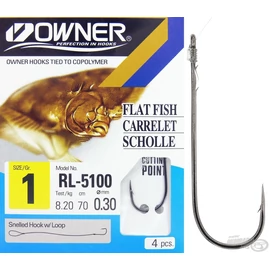 OWNER 5100 előkötött süllőző horog, 1-es méret (RL5100)