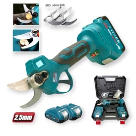 Hitman HT-BSCS-6449 akkumulátoros metszőolló 88V LCD kijelzővel 2 akkumulátorral 2 késsel - türkiz (HT-BSCS-6449)