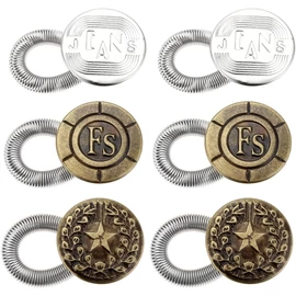 Instant gomb nadrágbővítő készlet 6 darab - barna