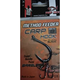 TOP MIX Method Feeder Carp Hook Barbless szakáll nélküli pontyos horog - 8-as méret (TM833)