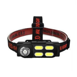 KX-211 LED újratölthető fejlámpa 4 világítási móddal IPX5 vízállósággal - fekete