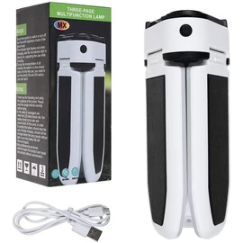 MX háromágú, összecsukható, szolár LED kempinglámpa 30W - fehér