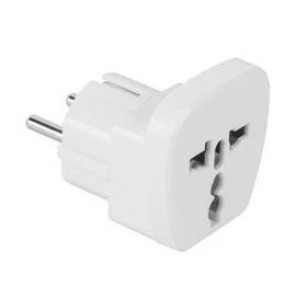 Univerzális nemzetközi hálózati adapter európai dugvillával - fehér (MS-602)