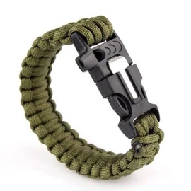 Paracord túlélő karkötő iránytűvel - zöld
