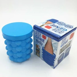 Ice Genie kétkamrás szilikon jégvödör és jégkocka készítő - kék