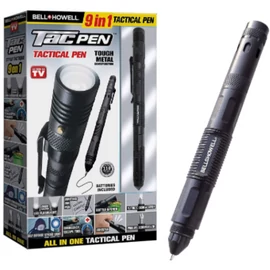 Tac Pen taktikai multifunkciós túlélő szerszám, zseblámpa - fekete (MS-163)