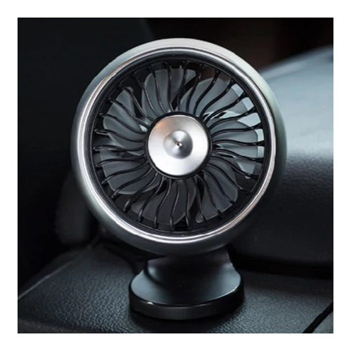Autós mini ventilátor USB csatlakozással 3 fokozatú - Ezüst