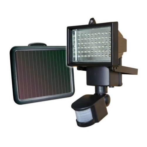 Napelemes LED reflektor mozgásérzékelővel 50W 120 LED - fekete (MS-600)