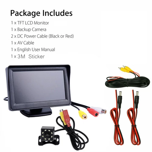 Autós parkolószett, monitor és kamera - KE23-252