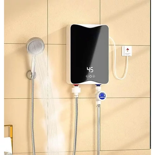 Falra szerelhető átfolyós villanybojler 5500W LCD érintőpanellel és zuhanyfejjel (RYK-002)