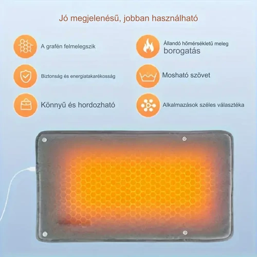 Fűthető kéz/test- és derékmelegítő USB-vel, 5V 2A - LS123