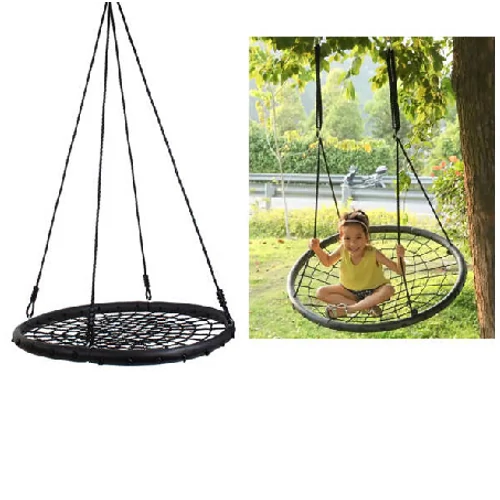 Fészekhinta 100 cm átmérővel 150 kg teherbírással - fekete (MS-517)