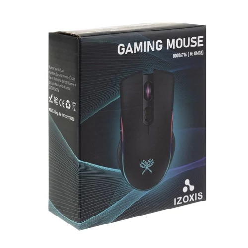 Izoxis MS-536 gamer egér 7 programozható gombbal 7200 DPI - fekete