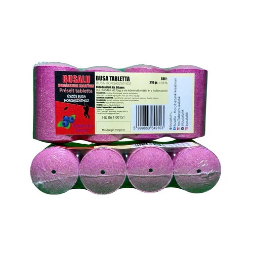 BusAlu Busa tabletta áfonya ízesítésű horgászcsalihoz 210g - 4 db